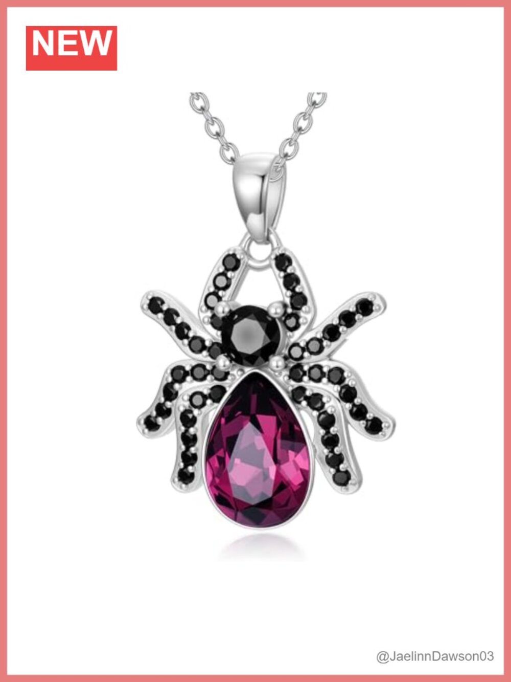 925 Sterling Silver Spider Pendant Necklace Christmas Jewelry Gift for Women